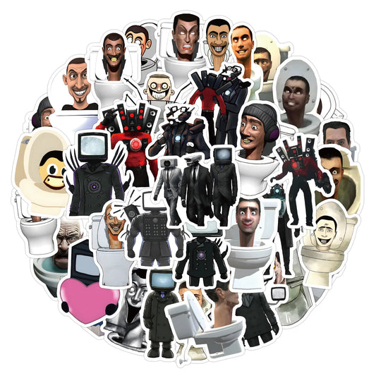 Skibidi Toilet Stickers: Funny Game Decals (10-100 PCS)