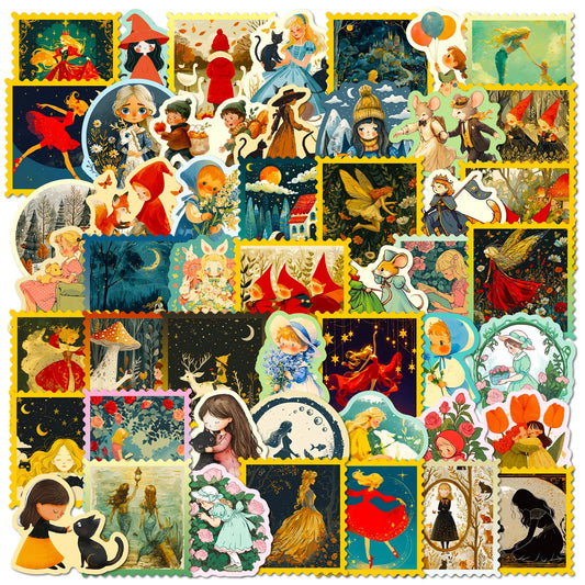 Fairy Tale Stickers for Girls - 10/25/50pcs DIY Decor for Water Bottles, Laptops, Scrapbooking