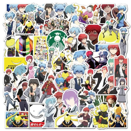 50pcs Assassination Classroom Stickers for Laptop, Phone, Scooter, Water Bottle, Suitcase, Refrigerator