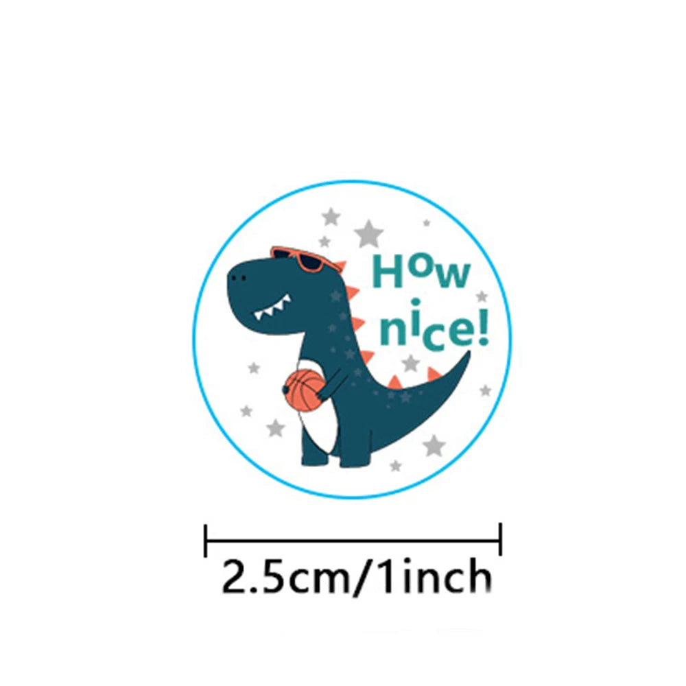 100-500pcs Dinosaur Animals Cartoon Stickers For Kids Classic Toys Sticker Reward Sticker Gift Decoration Label Stationery