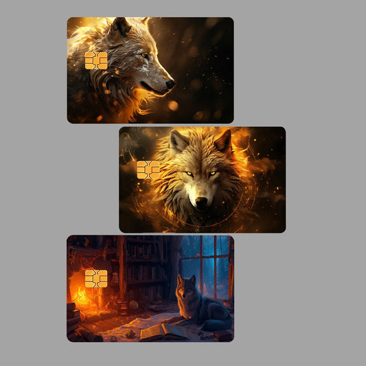 Wolf Credit Card Waterproof Anti-scratch Sticker