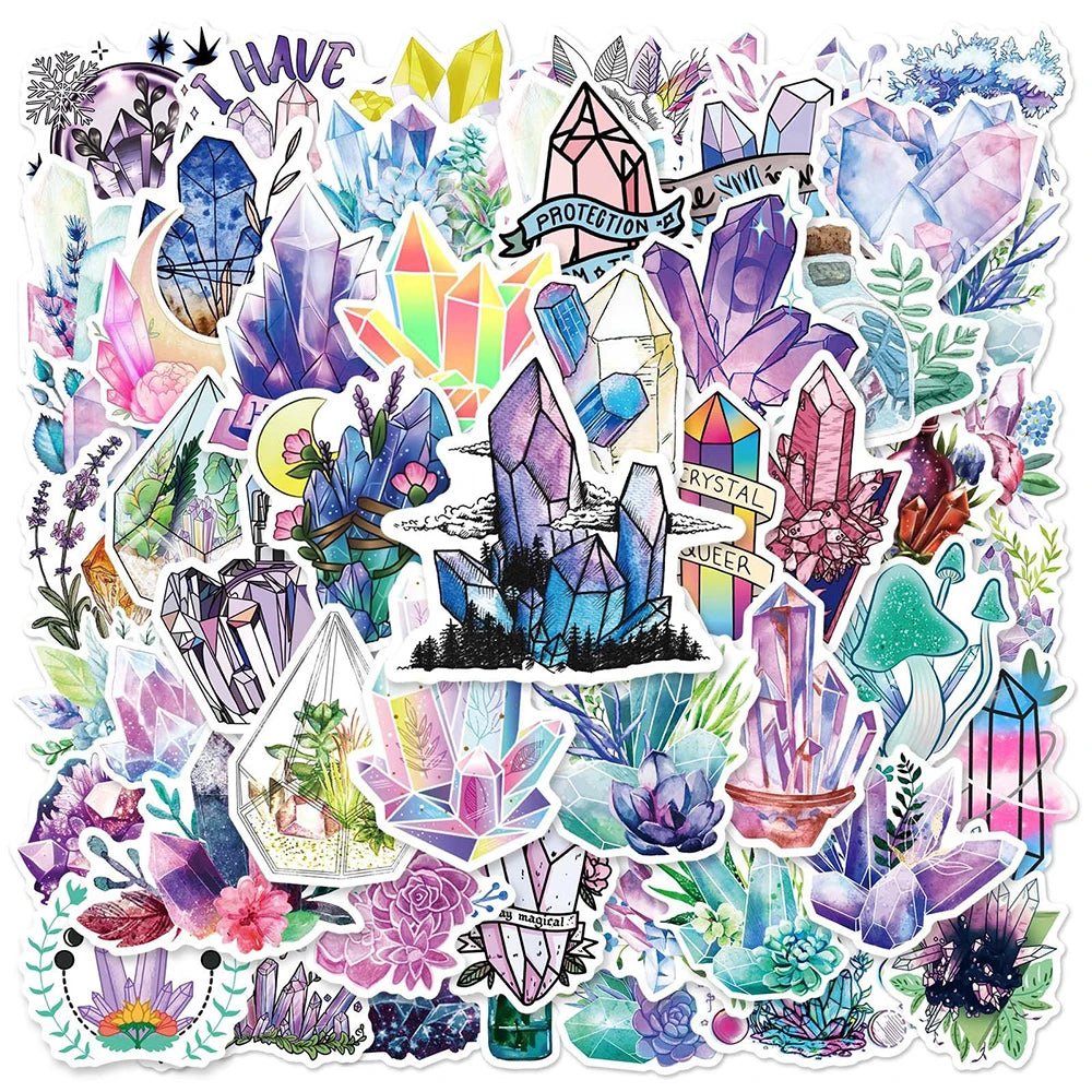 Cute Crystal Cartoon Stickers for Kids - Laptop, Phone, Notebook, Diary Decor (10/30/50pcs)