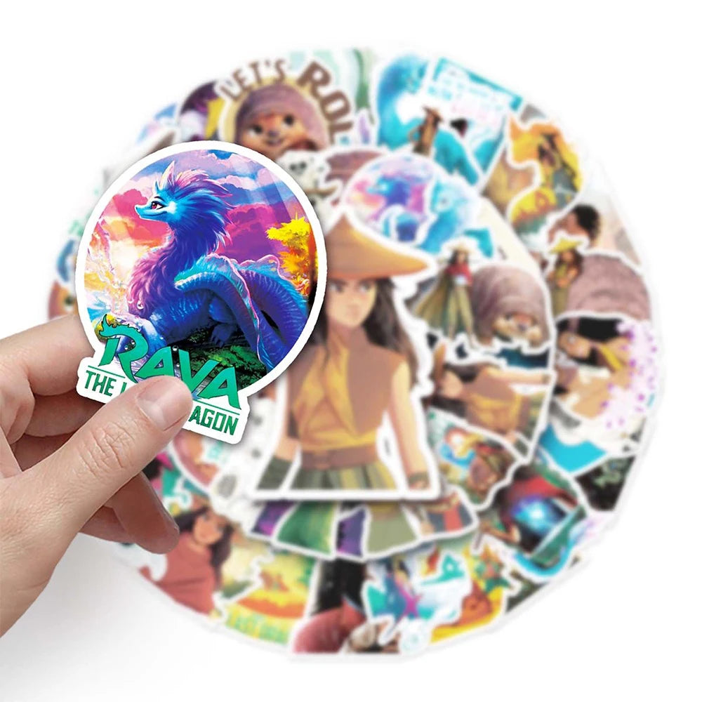 10/30/50pcs Disney Cartoon Raya and The Last Dragon Anime Stickers Decals Laptop Phone Skateboard Car Waterproof Sticker Kid Toy