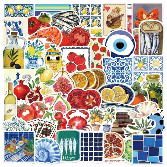 Vintage Tomato Stickers Set - DIY Scrapbooking Supplies