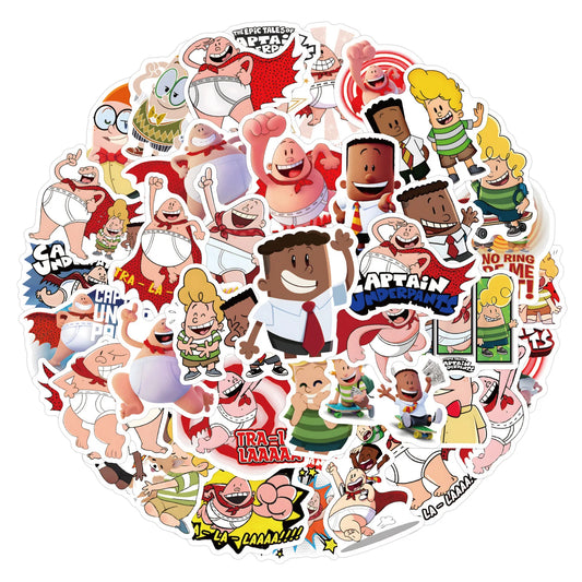 Captain Underpants Stickers Set: Laptop, Phone, Skateboard