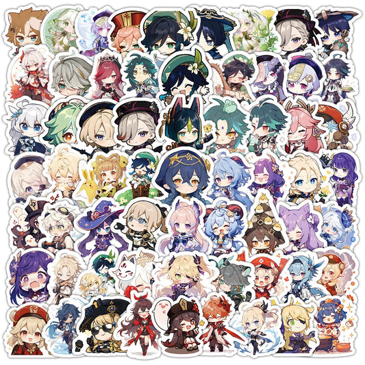 Genshin Impact Anime Stickers Pack - Waterproof Decals for Laptop, Phone, Fridge