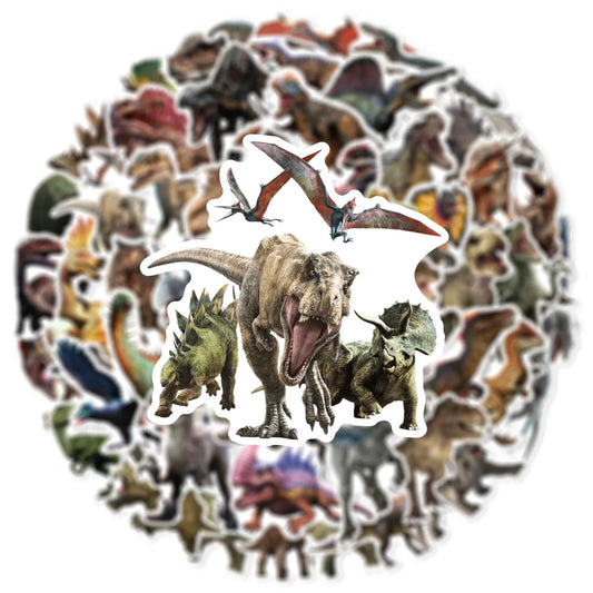 Dinosaur Stickers Pack: T-rex, Pterosaur Decals for Laptop, Guitar, Skateboard, Bike, Kids Toy
