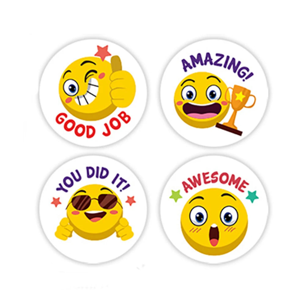 100-500pcs Reward Stickers For Kids Teacher Cartoon Incentive Stickers For School Supplies Classroom Teacher Students