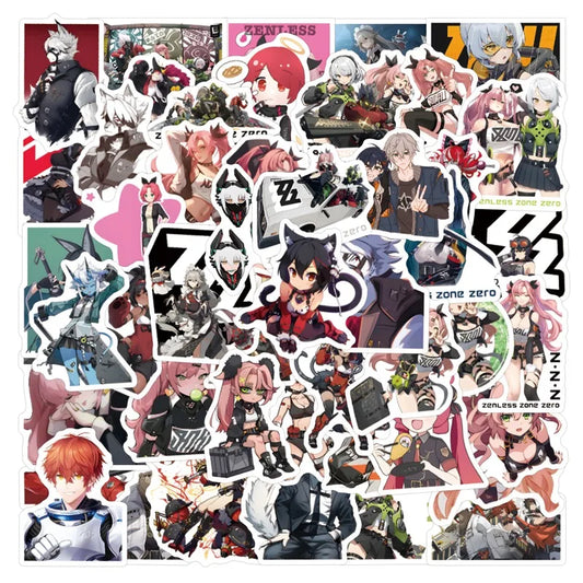 60pcs Zenless Zone Zero Game Stickers for Laptop, Phone, Car, Scooter, Water Bottle, Suitcase, Stationery