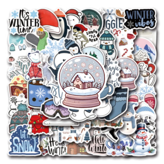 Christmas Snowman Stickers for Phone, Laptop, Luggage, Skateboard - 10/30/55PCS