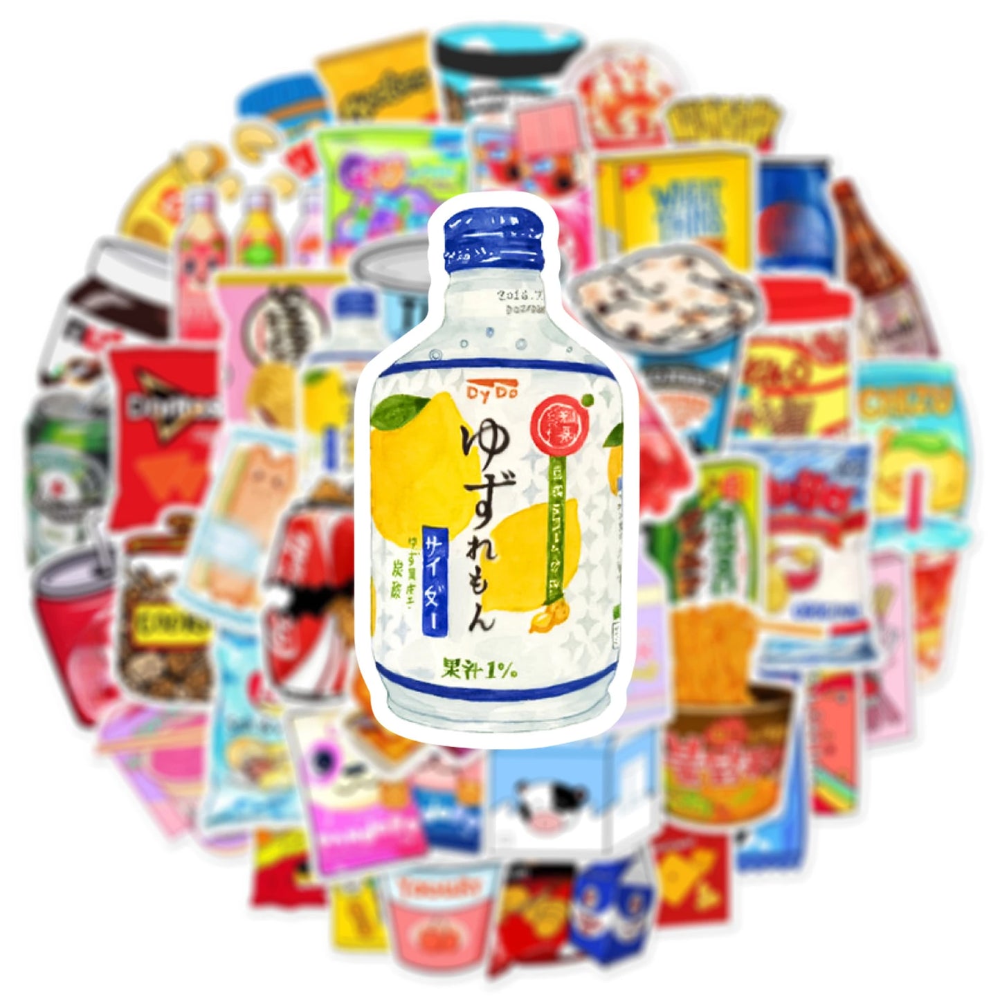 10/30/50Pcs Food and Drink Brand Sticker Packs