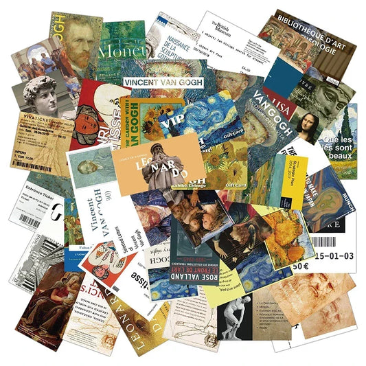 Vintage Oil Painting Stickers Set for Kids (10/30/50PCS)
