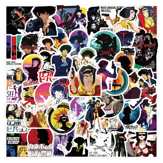 60pcs Cowboy Bebop Cartoon Graffiti Stickers Suitcase Guitar Notebook Decorative Waterproof Stickers