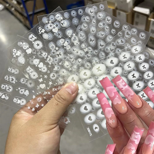 5D Heart Nail Stickers, Frosted DIY Manicure Decals