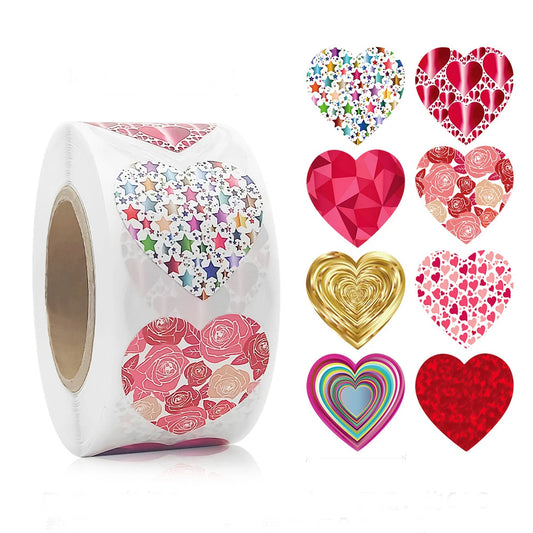 Valentine Heart Stickers: Gift, Party, Baking Labels
