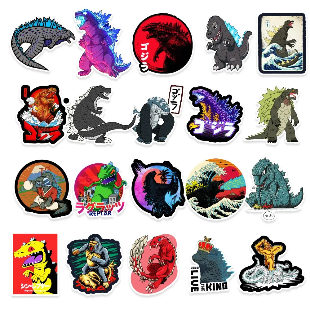 50pcs Godzilla Monster Graffiti Sticker Car Mobile Phone Water Cup Decoration Waterproof Sticker