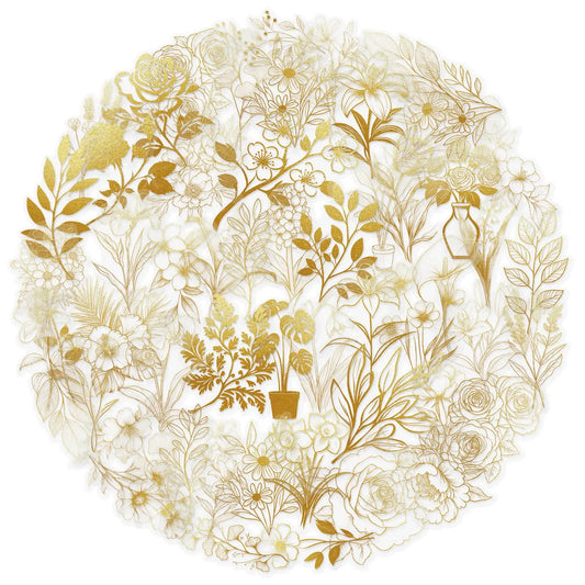 Golden Graffiti Transparent Stickers: 10/30/50PCS Set