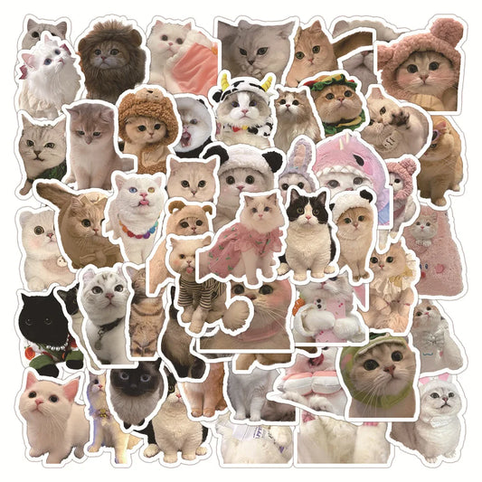 Kawaii Cat Stickers 10/30/60PCS for Luggage Laptop Phone Guitar Car Bike Skateboard Decals