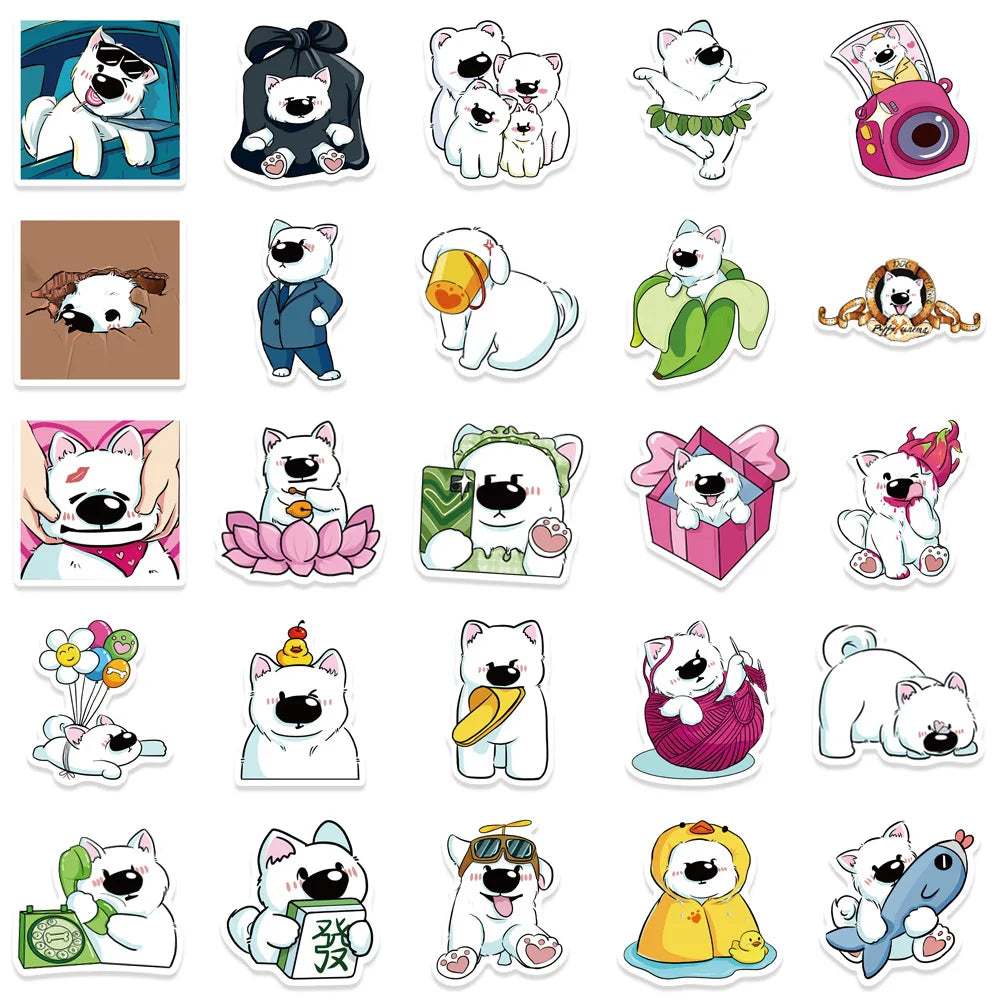 10/30/50PCS Kawaii Samoyed Dog Cartoon Stickers Cute Decals For Laptop Luggage Phone Notebook Bike DIY Decoration Sticker Toys