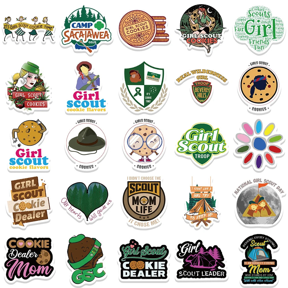 10/30/50PCS Girl Scout Movie Stickers Cartoon Graffiti Decals DIY Phone Notebook Suitcase Bike Laptop Skateboard Car Sticker Toy