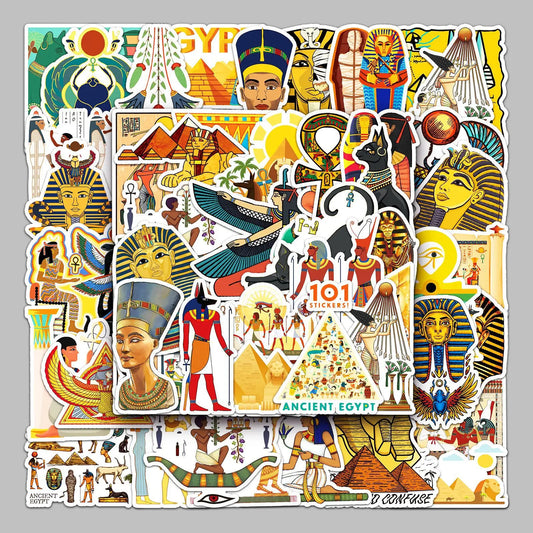 50pcs Egypt Pharaoh Graffiti Stickers for Helmet, Wall, Desktop Decoration