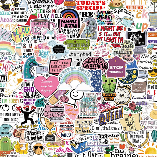 50PCS Funny Sarcastic Meme Sticker Pack for Laptop, Phone, Suitcase, Car, Bottle