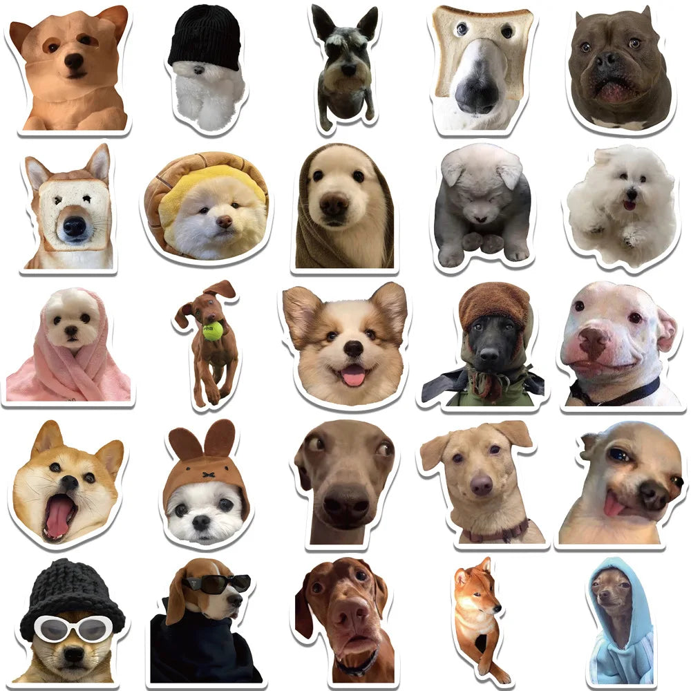 10/30/50Pcs Funny Meme Dog Waterproof Graffiti Sticker Aesthetic Decorative Luggage Laptop Phone Guitar Scrapbook Kids Stickers