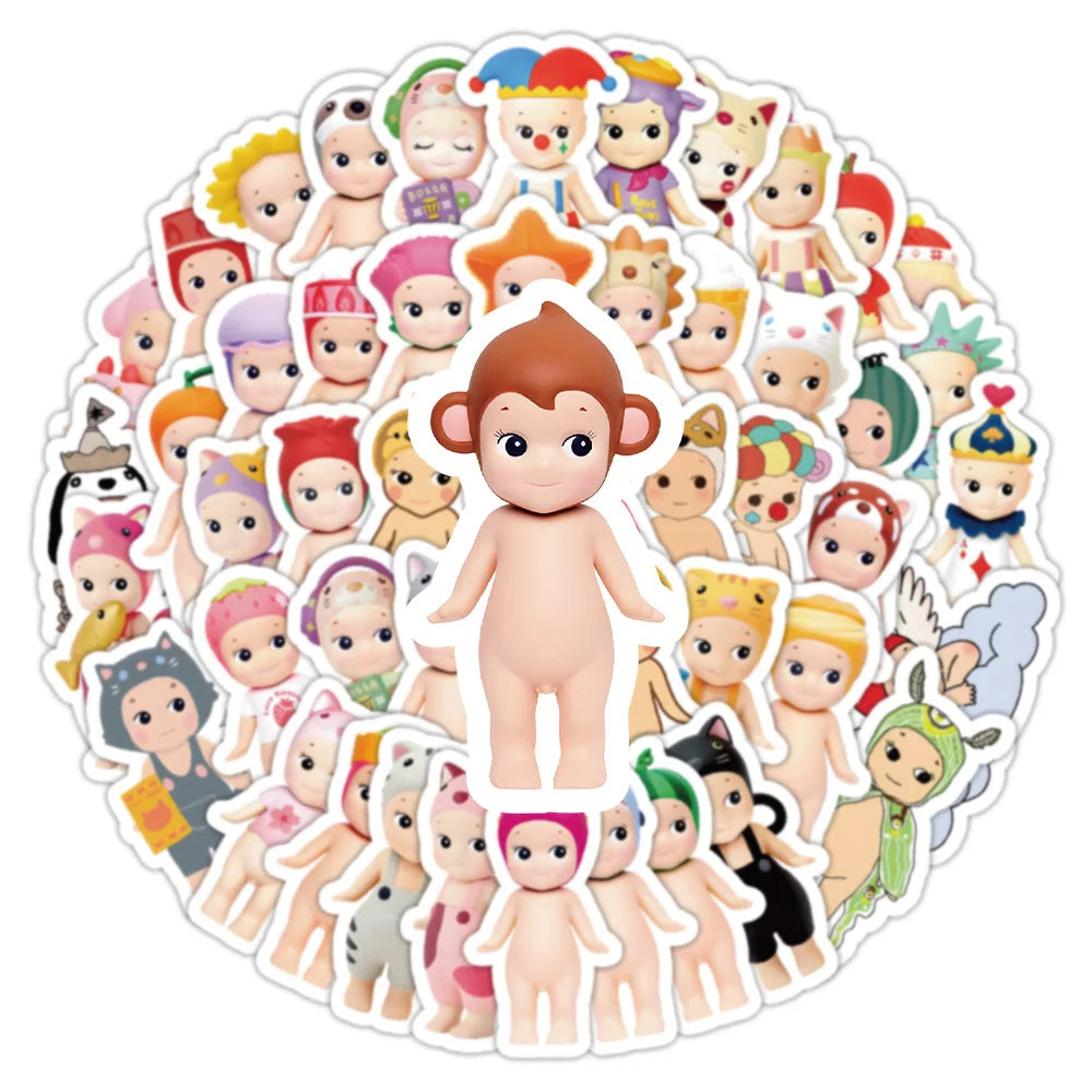 10/30/50/100PCS Kawaii Sunny Angel Stickers Character Goods Cartoon Decals Toys DIY Notebook Stationery Phone Bike Kids Gifts