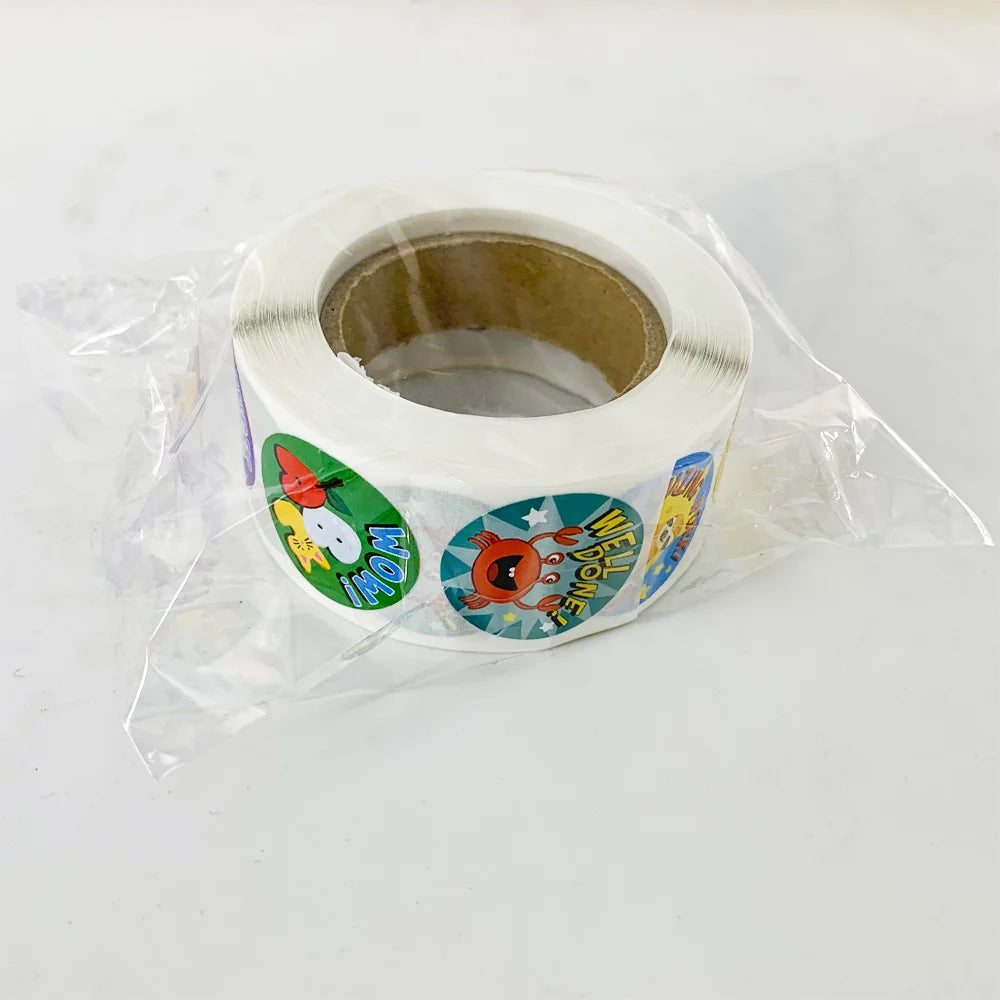 100-500pcs Reward Stickers Encouragement Sticker Roll For Kids Motivational Stickers With Cute Animals For Students Teachers