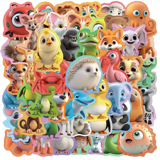Cartoon Animal Stickers for Phone Laptop Luggage Skateboard - 10/30/50PCS
