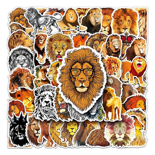 Lion Cartoon Stickers for Phone Laptop Luggage Skateboard - 10/30/50PCS Fun Kids Gift