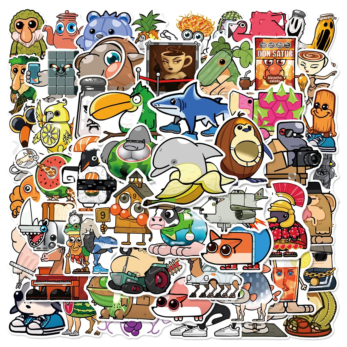 55 Cute Cartoon Animal Stickers for Kids - Waterproof Decals