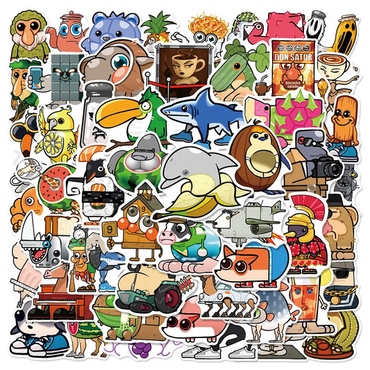 55 Cute Cartoon Animal Stickers for Kids - Waterproof Decals