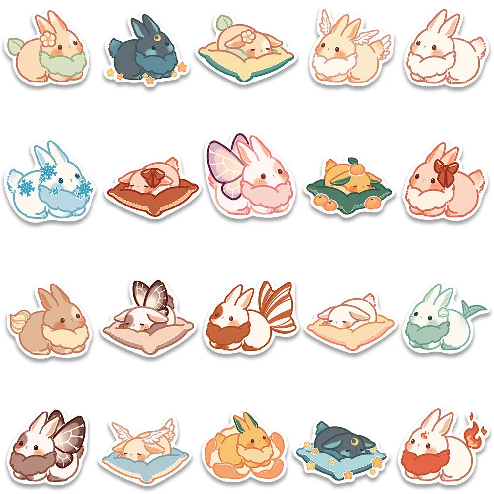 10/20/40PCS Cartoon Cute Rabbit Bunny Sticker Packs