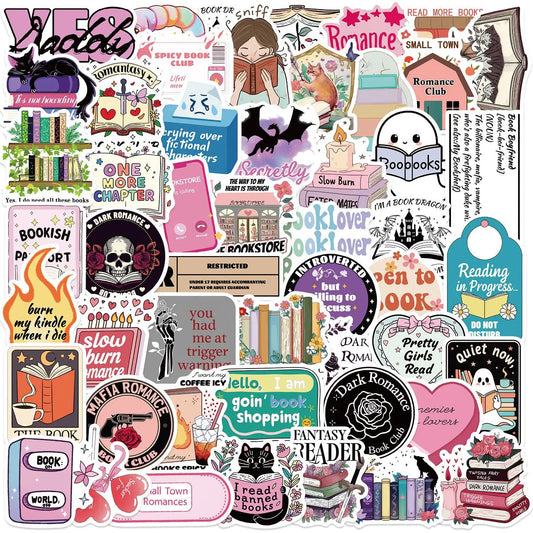 50Pcs Romance Book Stickers Waterproof Decals