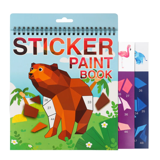Sticker Book for Kids Ages 4-8, Sticker by Number, Brain Games, Travel Toy, Gift