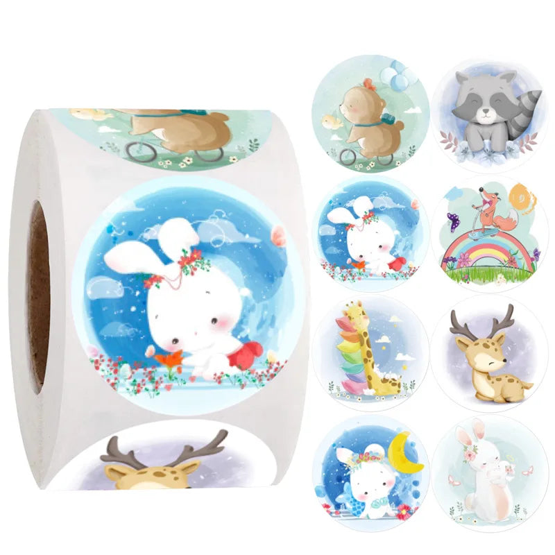 500PCS Reward Stickers for Kids Children Kindergarten School Encouragement Students Games Toy Animals Stationery Labels