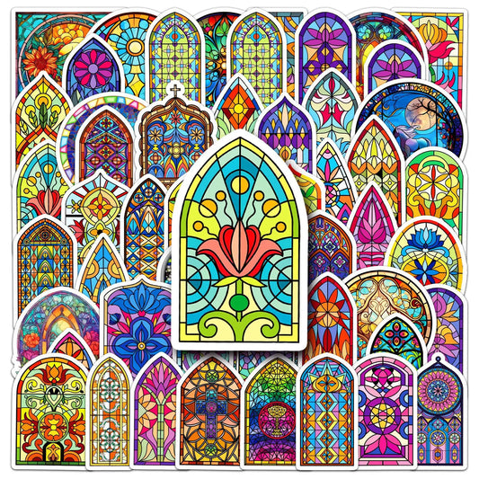 Vintage Baroque Glass Stickers for Phone, Laptop, Luggage, Skateboard - 10/30/50PCS