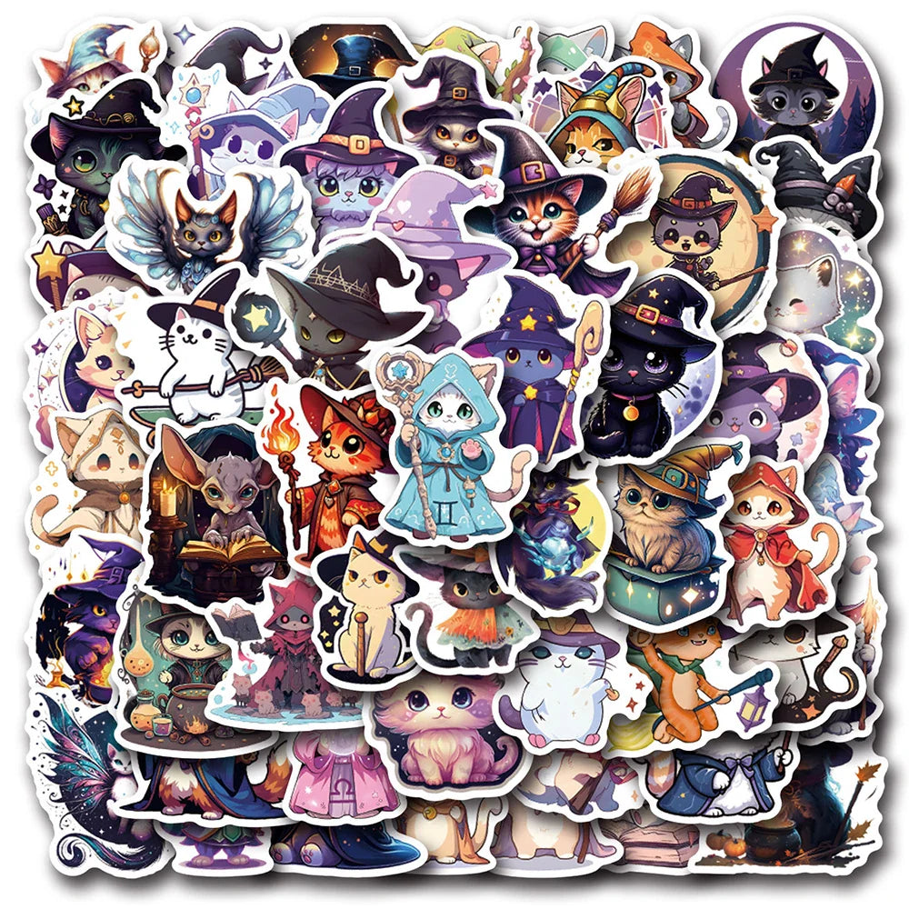 Cute Cat Stickers Pack - Water Bottle, Laptop, Notebook Decor