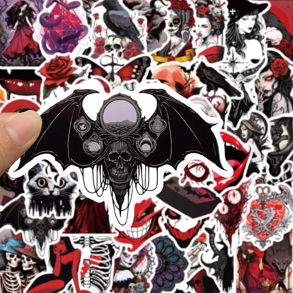 10/30/50pcs Horror Gothic Punk Daemon Skull Stickers Skateboard Laptop Phone Luggage Cool Waterproof Sticker Decals Kids Toys