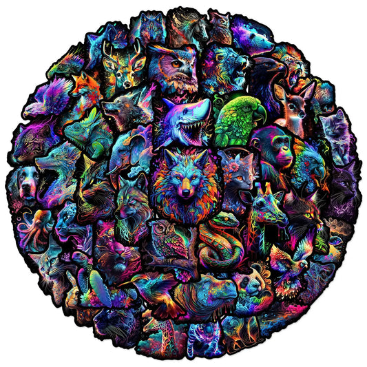 Dark Colorful Animal Stickers for DIY Scrapbooking, Phone, Laptop, Guitar, Suitcase, Skateboard, Helmet - 10/25/50pcs