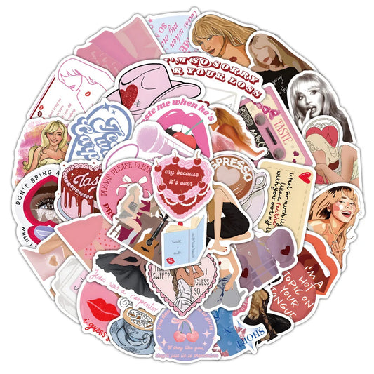 Sabrina Carpenter Stickers Pack: Cartoon, Funny, Graffiti, Laptop, Guitar, Bike Decals