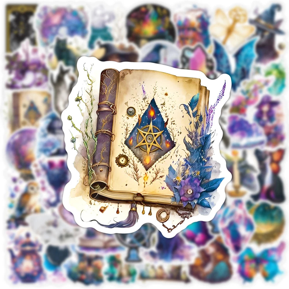 10/30/50pcs Cool Gothic Magic Witch Aesthetic Stickers Horror Goth Decorative Graffiti Luggage Car Wall Sticker Decals Kid Toy