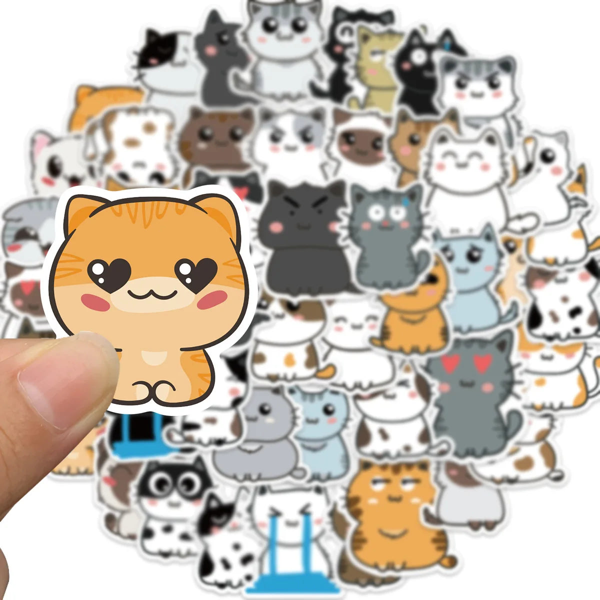 10/30/50PCS Cute Cats Stickers Kitten Animal Cartoon Decals Toys DIY Waterproof Notebook Scrapbook Phone Luggage Bike Decorative