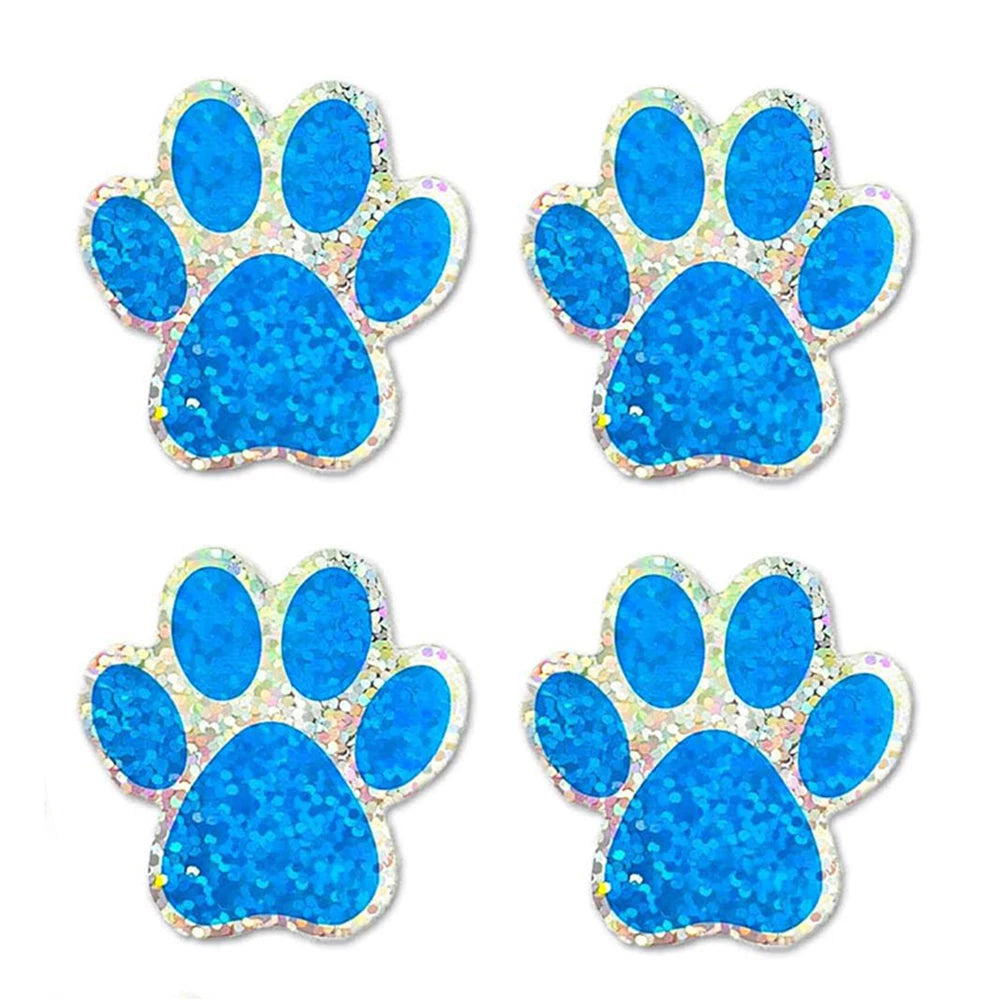 100-500pcs Blue laser Sticker Paw Print Reward Stickers Dog Cat Bear Paw Labels for Teacher Student Stationery Sticker