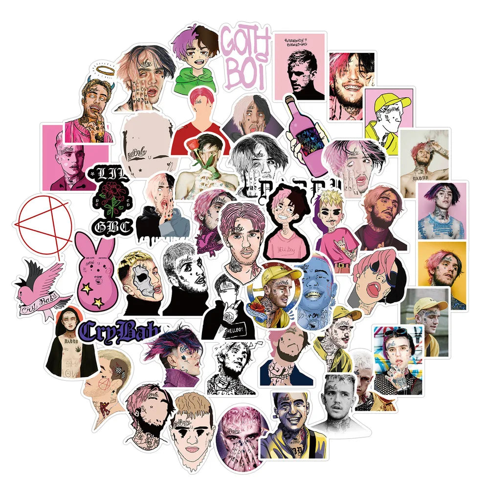 10/50pcs singer LIL PEEP Sticker graffiti stickers for DIY Suitcase Laptop skateboard Guitar and other Waterproof stickers