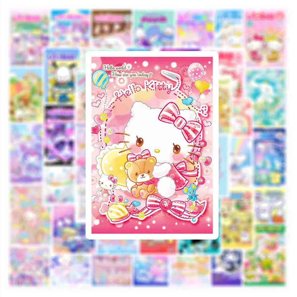 10/30/50pcs Colorful Sanrio Poster Stickers Cute Cartoon Decals Phone Water Bottle Notebook Kawaii Graffiti Sticker for Kids Toy