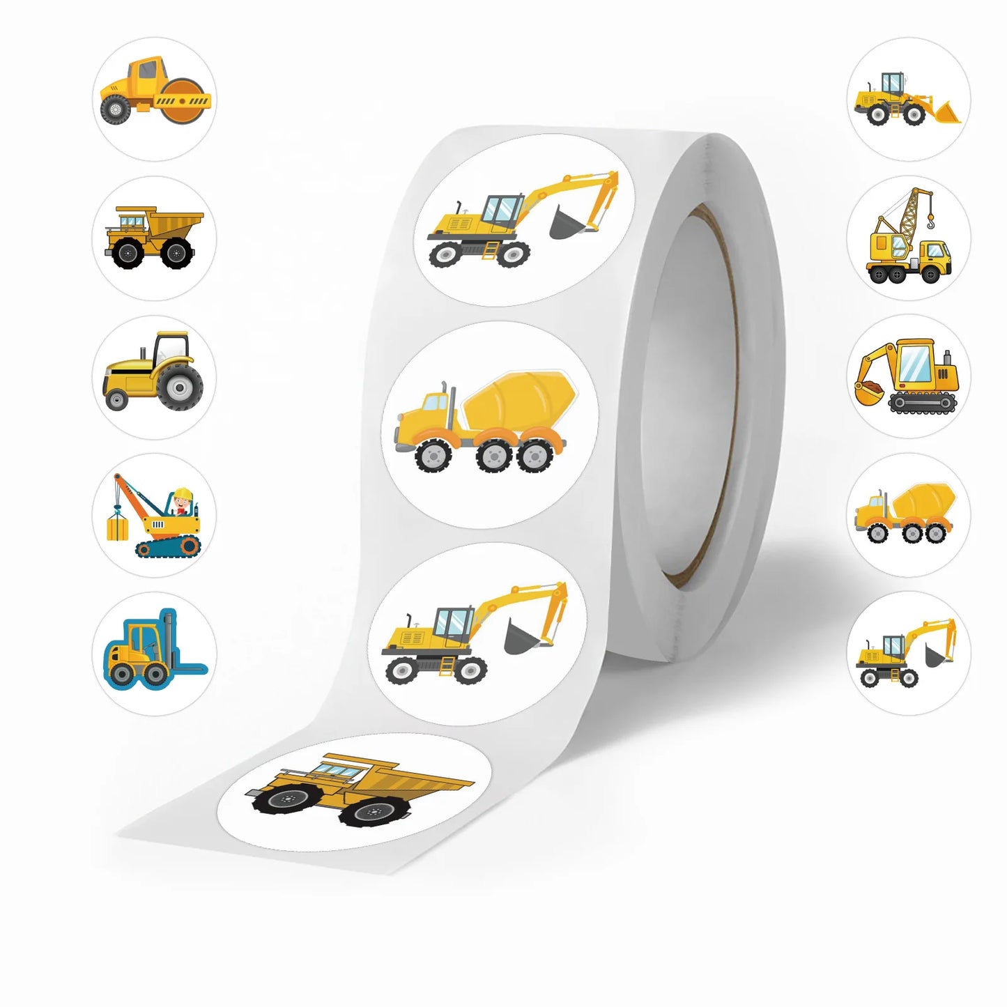 100-500pcs Engineering vehicle Stickers Cute Handmade Stickers Party Gifts Decorative Labels Scrapbook Stationery Stickers