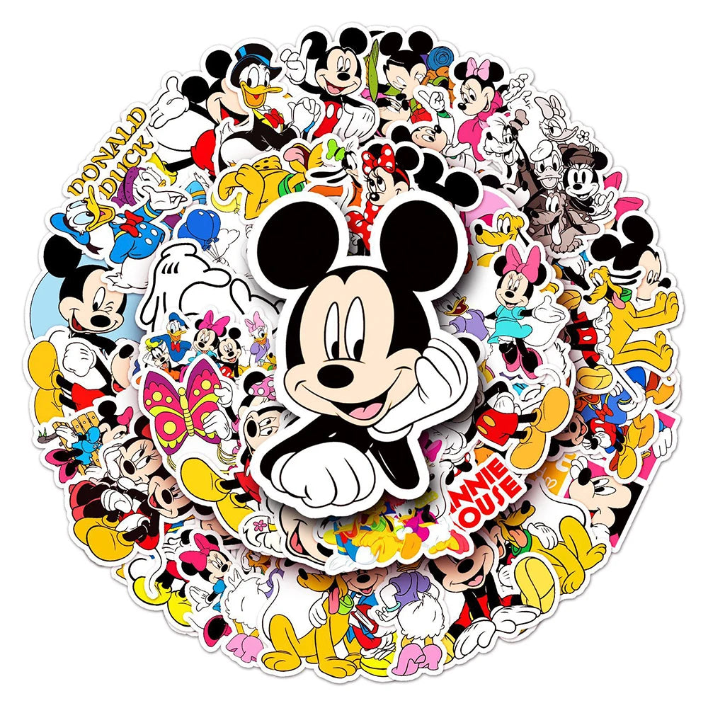 10/30/50pcs Disney Cute Cartoon Mickey Mouse Graffiti Stickers DIY Laptop Scrapbook Phone Luggage Guitar Children's Stickers Toy