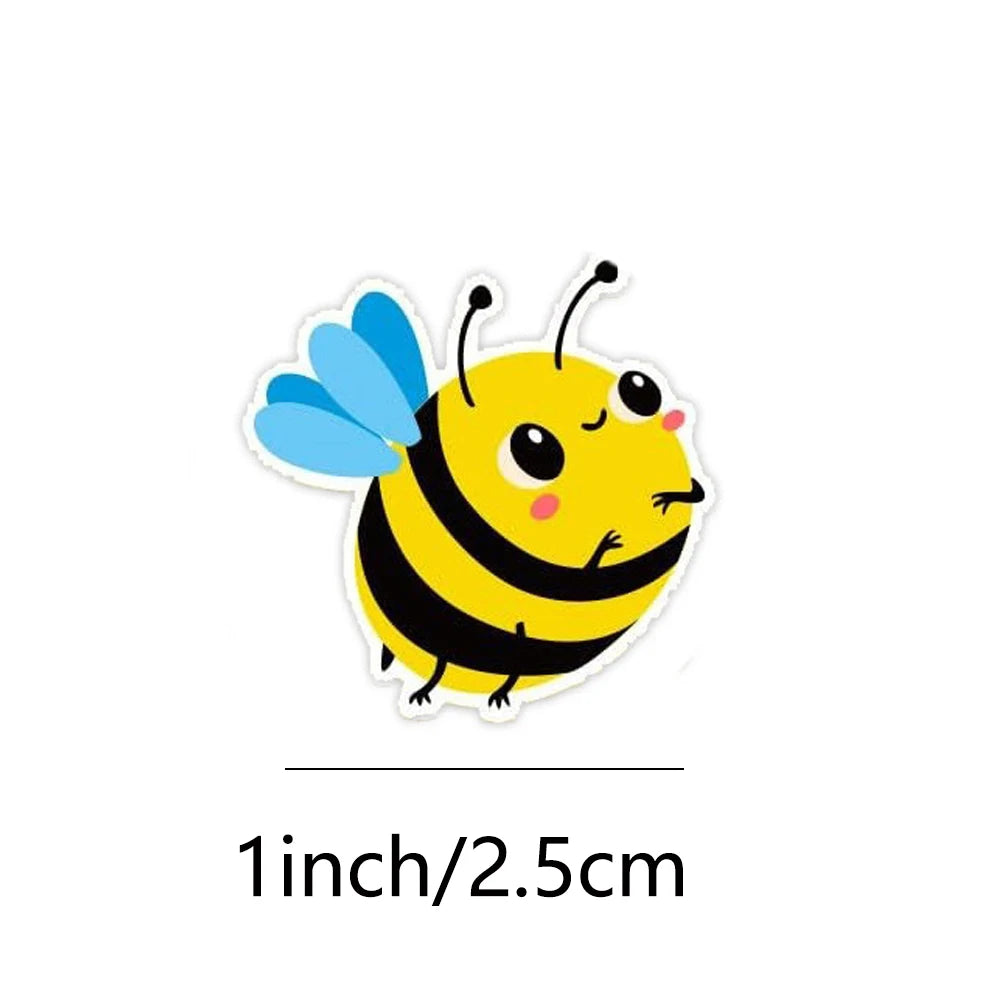 100-500pcs Cartoon Bee Stickers Cartoon Animal Reward Stickers Children DIY Handmade Gift Decoration Label Stationery Sticker